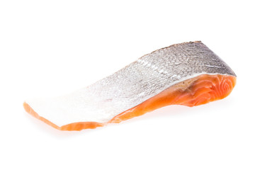 Salmon meat isolated on white