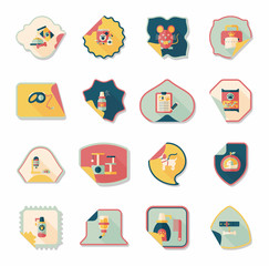 Pet sticker flat banner design background set, eps10