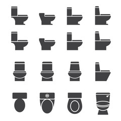 water closet icon set