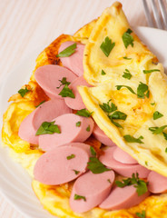 omelet with sausage