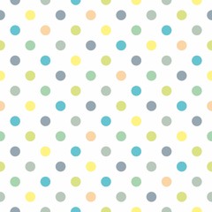 Tile vector pattern with polka dots on white background