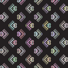 Fototapeta premium vector seamless pattern with owl, birds