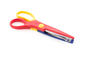 Zigzag scissor isolated on white background