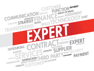 Word Cloud with Expert related tags, presentation background