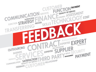 Word Cloud with Feedback wording, presentation background