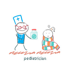 pediatrician giving medicine to a child