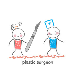 plastic surgeon escapes from the patient with a scalpel