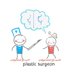 plastic surgeon says with a patient about breast augmentation