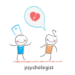 psychologist is listening to the patient, who speaks of love