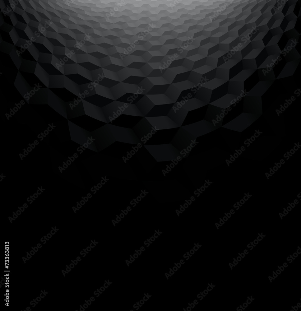 Poster abstract perspective black background with 3d cubes