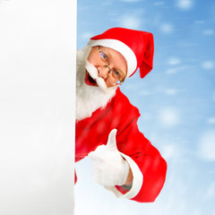 Santa Claus with Blank Board