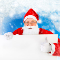 Santa Claus with Blank Board