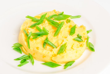 Mushed potato on a white plate