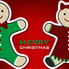 Christmas gingerbread card, vector