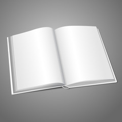 Blank white vector opened book or photo album for your messages