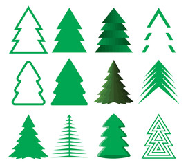 Christmas tree vector collection