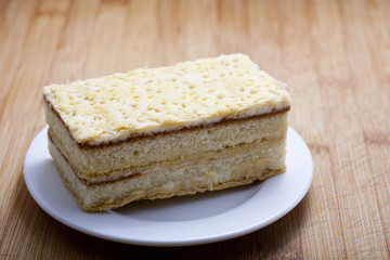 Mille feuille pastry on plate