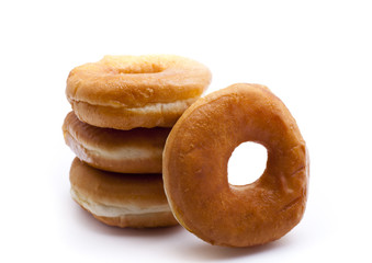 Bagels on white background