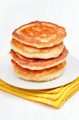 Curd pancakes stack