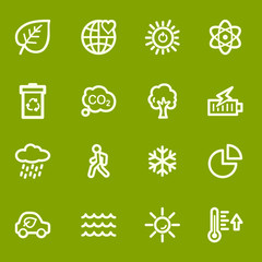 Green ecology web icons set
