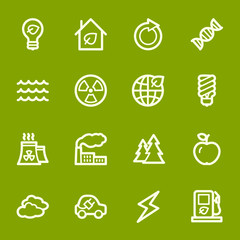 Green ecology web icons set