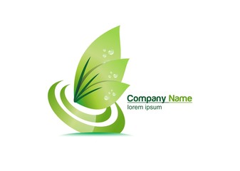 leaf, green, globe, nature, eco, plant, logo, water drop