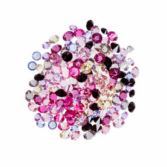 Group of gemstones (diamonds, jewelry) on white