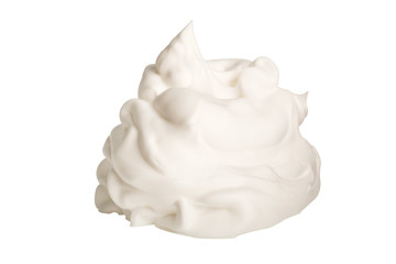 Whipped cream isolated on white background