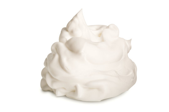 Whipped Cream Isolated On White Background