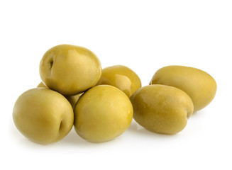 Green olives isolated
