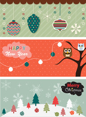 Set of Christmas banner
