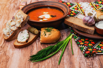 Fototapeta na wymiar national ukrainian borscht