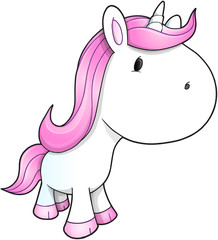 Cute Unicorn Vector Illustration Art