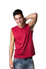 Fototapeta premium Handsome young man isolated smiling at camera