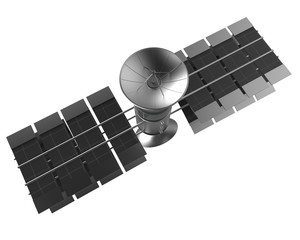 Telecommunications satellite isolate , clipping path © monsitj
