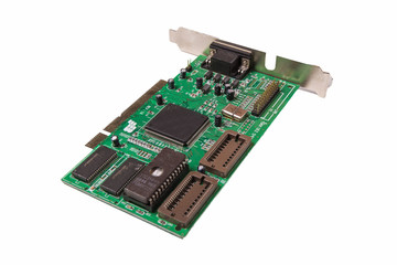 electronics circuit board for printer over white