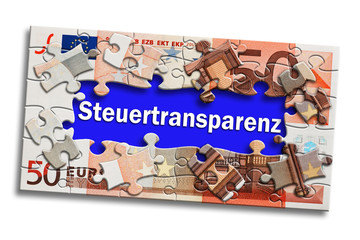 Fototapeta na wymiar Geldschein - Steuertransparenz