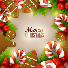 Christmas background with sweets