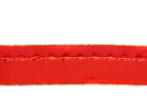 Red Grosgrain Ribbon On White Background