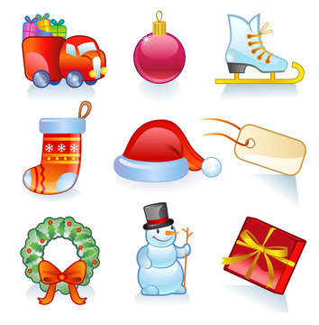 Set of Christmas symbols.