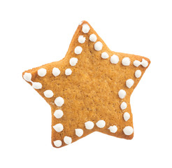 gingerbread star isolated on white