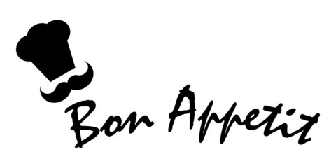 Bon Appetit Chef Toque Hat Restaurant Vector - obrazy, fototapety, plakaty