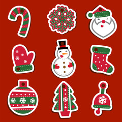 Vector Christmas tags or stickers for gifts.