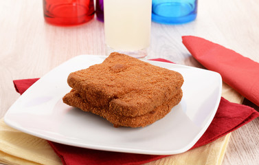 Sandwich with fried ham and bechamel