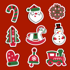 Vector Christmas tags or stickers for gifts.