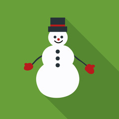 Snowman flat icon