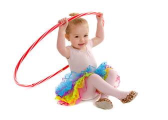 Fototapeta premium Tiny Tot Dancer Student with Hula Hoop