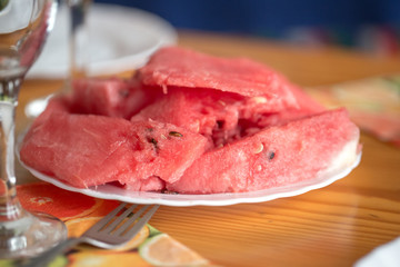 Ripe and juicy watermelon