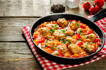 meatballs baked with vegetables