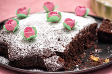 Chocolate cake with decorations